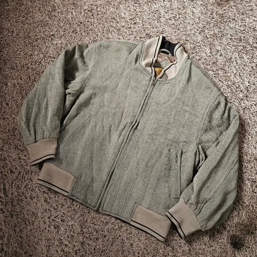 [BUNJANG] CARDINAL 90s Vintage Herringbone Bomber Jacket / 카디날(CARDINAL) 90's 빈티지 헤링본 봄버자켓