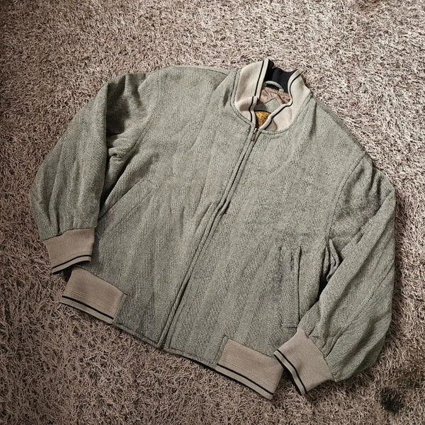 [BUNJANG] CARDINAL 90s Vintage Herringbone Bomber Jacket / 카디날(CARDINAL) 90's 빈티지 헤링본 봄버자켓