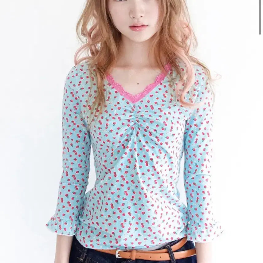 [BUNJANG] Shop Fairy Strawberry T-Shirt Mint / 샵페어리 스트로베리 티셔츠 민트