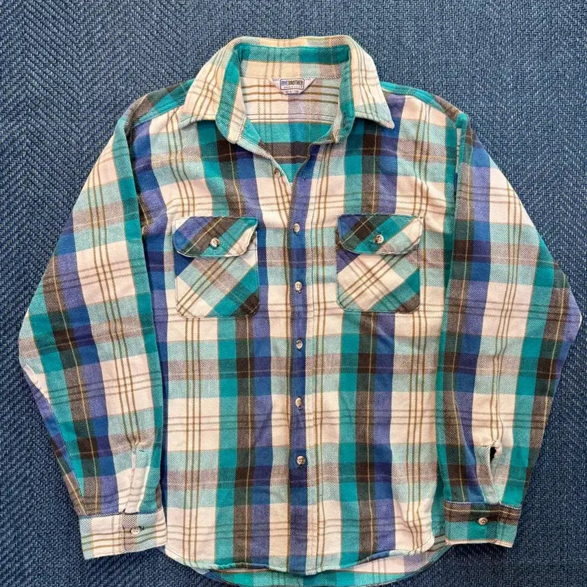 [BUNJANG] 1980s Five Brother Plaid Flannel Work Shirt / 80s 파이브브라더 플란넬 워크셔츠