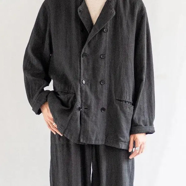 [BUNJANG] Nest Robe Confect Linen Canvas Chef Jacket Charcoal Grey / 네스트로브컨팩트 린넨 캔버스 치프 자켓