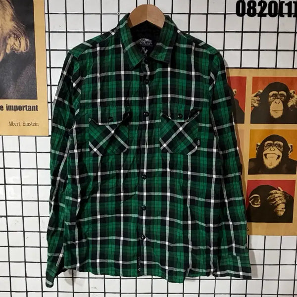 [BUNJANG] Vans Check Shirt Green M / 반스 체크 남방 그린 M 0820