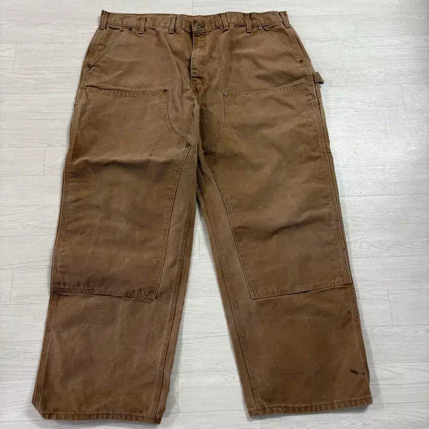 [BUNJANG] Carhartt Double Knee Pants Brown 44x30 Vintage Wash / [빅사이즈] 칼하트 더블니팬츠 44x30