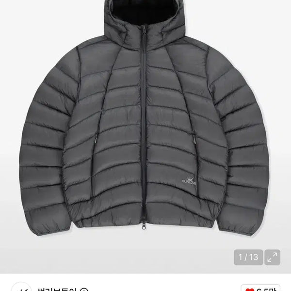 [BUNJANG] Sunlove Hoodie Fly Lightweight Padding - Grey, Size S / S사이즈 실착2회썬러브 후디 플라이 경량 패딩 그레이