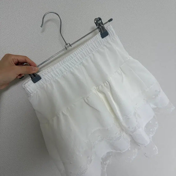[BUNJANG] Imported Tiered Lace Skirt / 수입 캉캉 레이스 치마