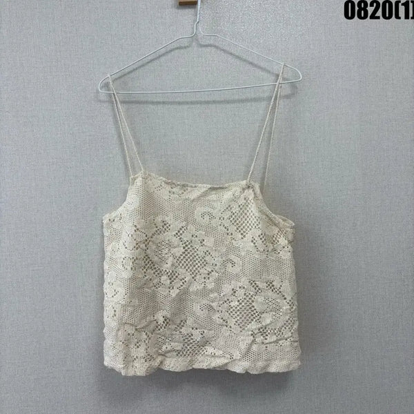 [BUNJANG] Crochet Sleeveless Top Ivory S / 크로셰 민소매 나시 아이보리 s