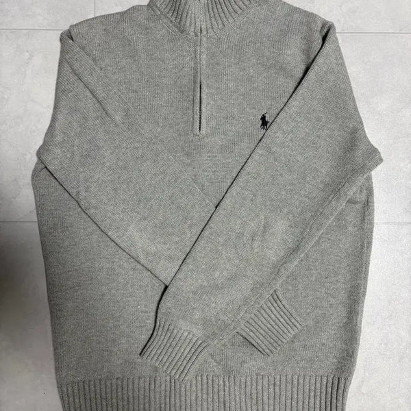 [BUNJANG] Polo Ralph Lauren Grey Half-Zip Knit M / 폴로 랄프로렌 그레이 반집업 니트M