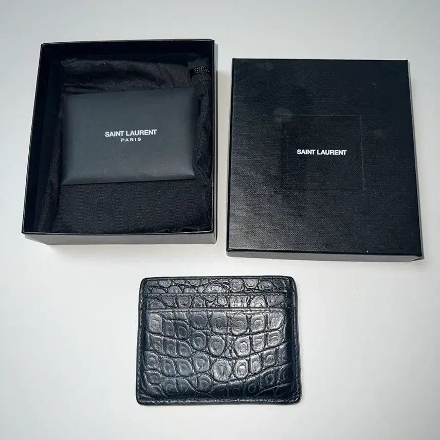 [BUNJANG] Saint Laurent Crocodile Card Holder / 생로랑 크로커다일 카드지갑