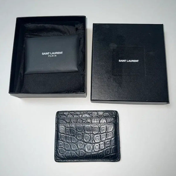 [BUNJANG] Saint Laurent Crocodile Card Holder / 생로랑 크로커다일 카드지갑