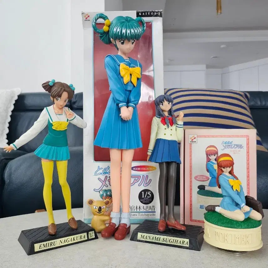 [BUNJANG] Tokimeki Memorial Classic Figures 3종 + Music Box Set / [일괄/정상작동] 고전 도키메키 메모리얼 피규어 3종 + 오르골 세트