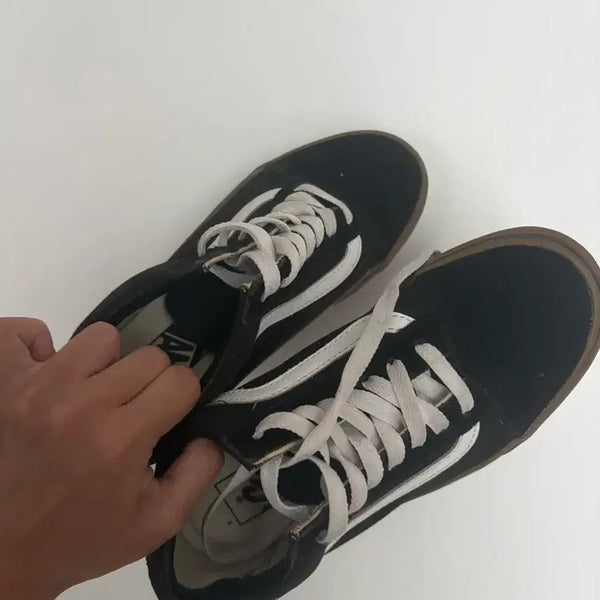 [BUNJANG] Vans Old Skool Black & White Suede Sneakers / 반스 올드스쿨 검흰 스웨이드 스니커즈