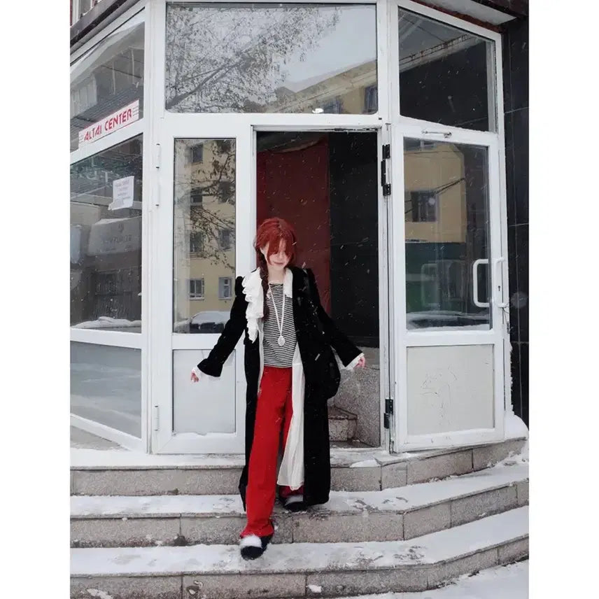[BUNJANG] Freckle Wool Knit Tie-Hem Pants Pink Red / 프레클 wool knit tie-hem Pants. 핑크 레드
