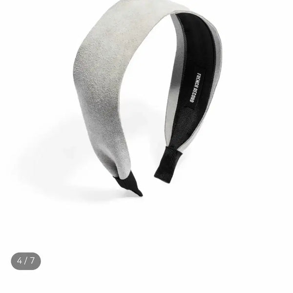 [BUNJANG] French Record Suede Headband Light Grey / 프렌치레코드 스웨이드 헤어밴드 라이트그레이 4cm