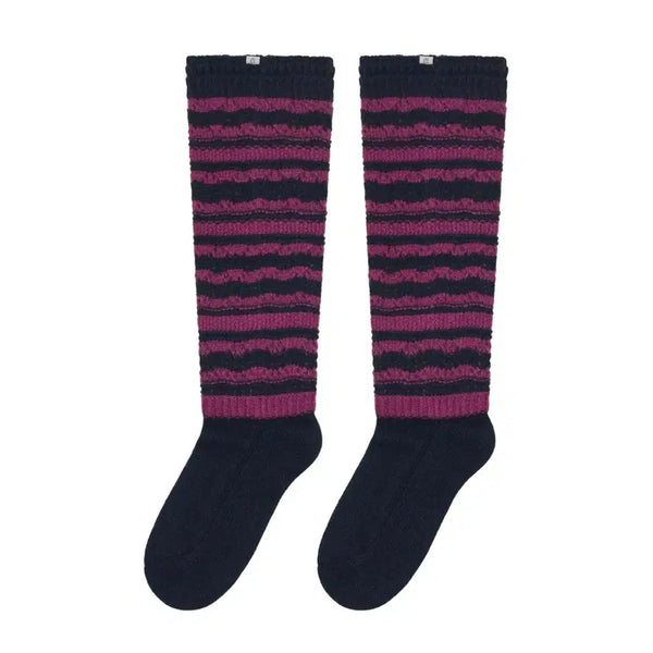 [BUNJANG] Koiseio Mori Navy Knee Socks / 코이세이오 스트라이프 니삭스 네이비
