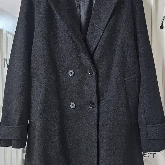[BUNJANG] GF Double-Button Black Coat / GF 코트 검정색 더블버튼