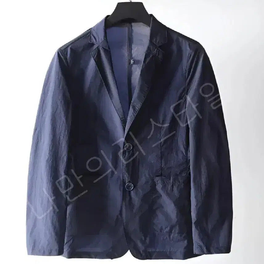 [BUNJANG] Men's Lightweight Blazer Jacket Navy Size 105 / 새상품) 가을 바람막이 블레이저 자켓 세미 정장 양복 105 블레이져