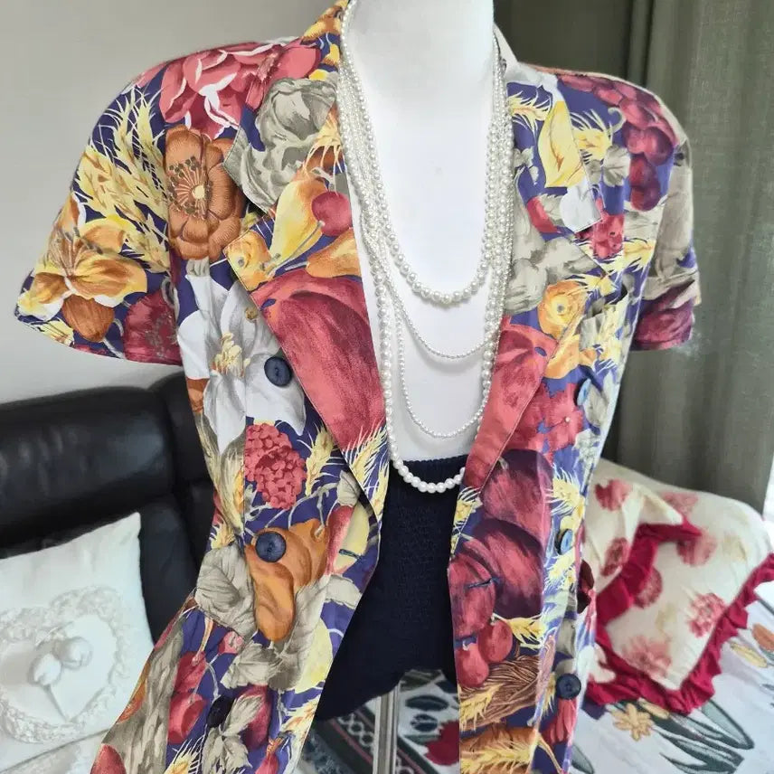 [BUNJANG] Unique Flower Mood Loose Fit Jacket / 세련 유니크 플라워 무드가득 루즈핏 자켓