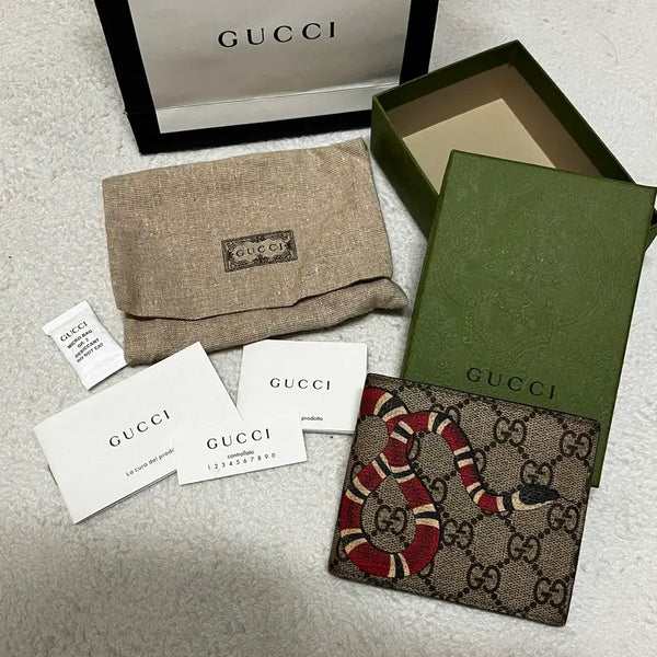 [BUNJANG] Gucci GG Supreme Kingsnake Wallet / {새상품 급} 구찌 GG 수프림 킹스네이크 반지갑