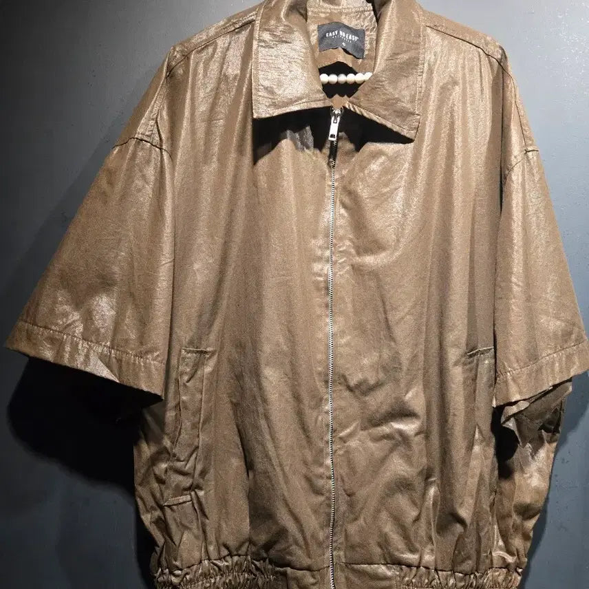 [BUNJANG] Easy To Easy Short Sleeve Jacket Brown / 이지 투 이지 반팔 재킷 브라운