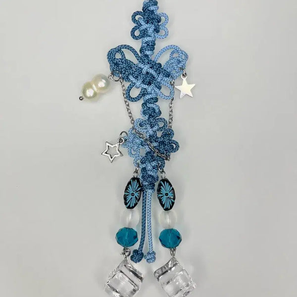[BUNJANG] Two-Tone Norigae Keychain with Pearl and Star Charms / 투톤 노리개 키링_청연청
