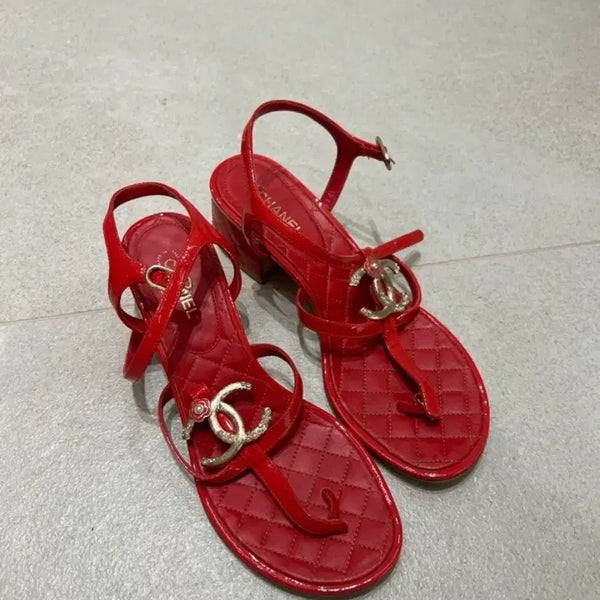 [BUNJANG] Chanel Quilted Strap Sandals / 샤넬 퀼팅 스트랩 샌들 38C