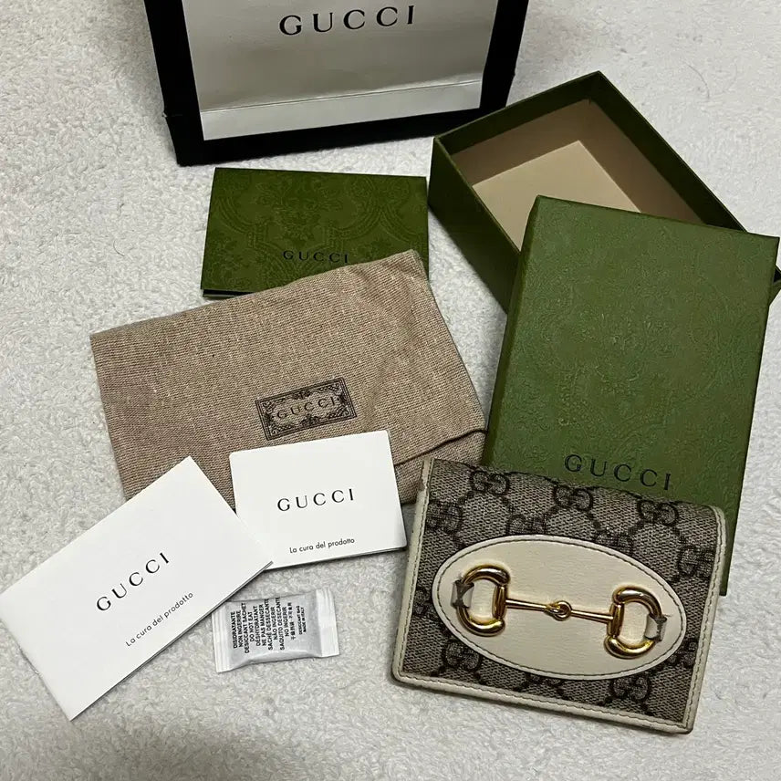 [BUNJANG] Gucci 1955 Horsebit White Cardholder / 구찌 1955 홀스빗 화이트 카드지갑