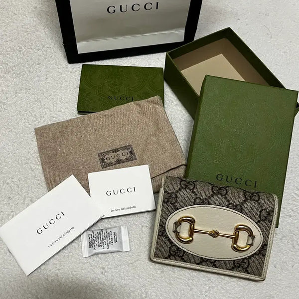 [BUNJANG] Gucci 1955 Horsebit White Cardholder / 구찌 1955 홀스빗 화이트 카드지갑