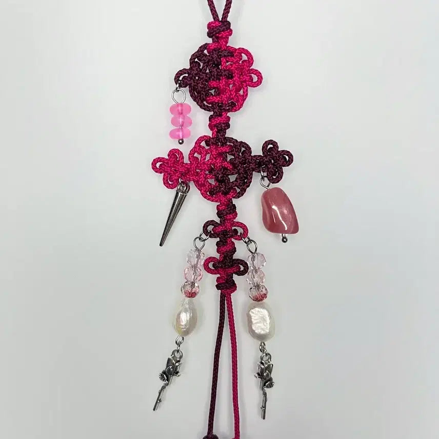 [BUNJANG] Two-Tone Norigae Keychain - Hot Pink / 투톤 노리개 키링_핫핑크