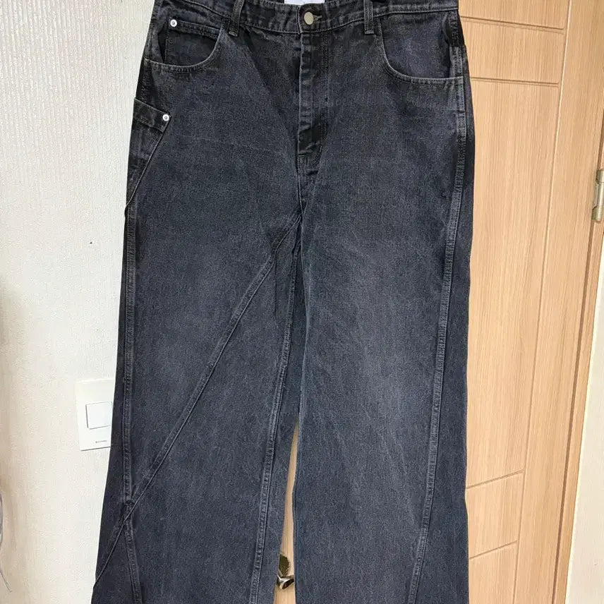 [BUNJANG] Lemad Layered Wide Denim Pants Size 3 / 르마드 레이어 와이드 데님팬츠 3사이즈