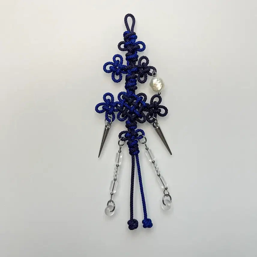 [BUNJANG] Two-tone Norigae Keyring Blue Navy / 투톤 노리개 키링 블루네이비