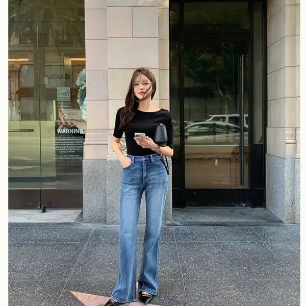 [BUNJANG] Hawa Blue Hour Bootcut Denim Pants Medium Blue Short XS / 하와 블루아워 부츠컷 데님 팬츠 / 미디엄 블루ver 숏 XS