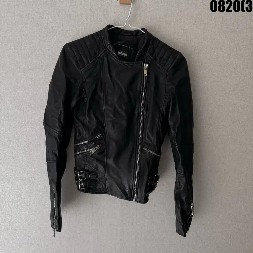 [BUNJANG] ZARA TRAFALUC Leather Rider Jacket Black XS / ZARA TRAFALUC 가죽 라이더 자켓 블랙 XS