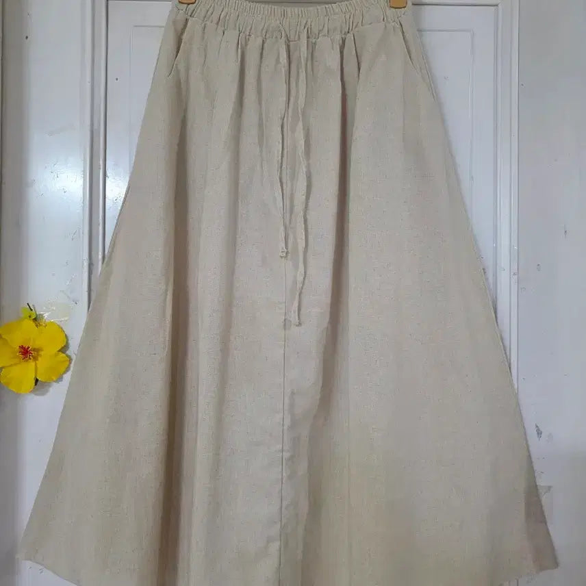 [BUNJANG] Linen Banding Long Skirt - Summer Collection / 여름 시원한 고급스러운 디자인이쁜  마  린넨  밴딩  롱스커트  새상품