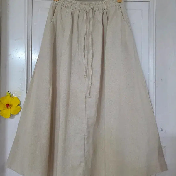 [BUNJANG] Linen Banding Long Skirt - Summer Collection / 여름 시원한 고급스러운 디자인이쁜  마  린넨  밴딩  롱스커트  새상품