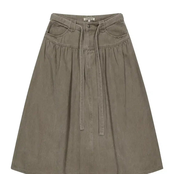 [BUNJANG] KOE SEIO Cotton Skirt Brown / [정품/2사이즈]코이세이오 코튼 스커트 브라운