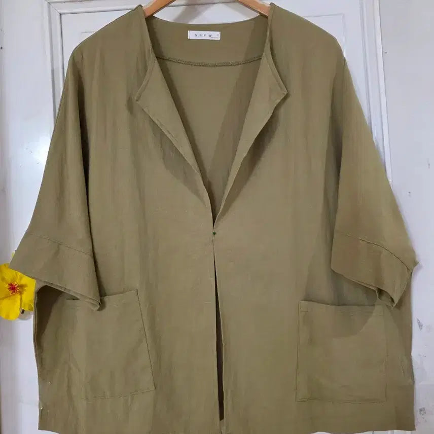 [BUNJANG] Linen Jacket / 여름 시원한 고급스러운 디자인이쁜  마  린넨  자켓  깨끗해요
