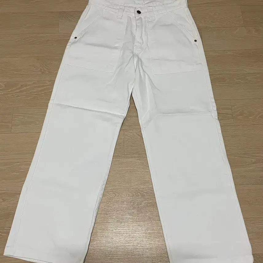 [BUNJANG] Signature White Denim Wide Pants - Size S (New) / 시그니처 화이트 데님 (새상품)