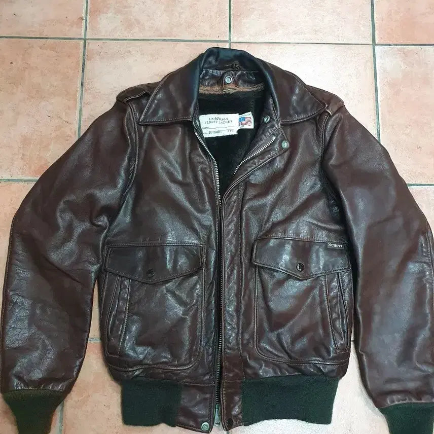 [BUNJANG] Schott NYC 70s-80s Steerhide Leather Flight Jacket with Liner / [내피포함] 70-80s 미국산 쇼트(Schott) 빈티지 레더 플라이트 자켓