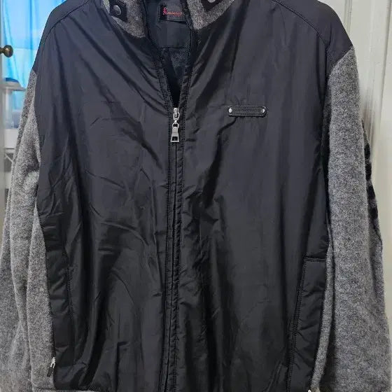 [BUNJANG] Colorblock Zip-Up Jacket Black/Gray / [브랜드명 미확인] 집업 자켓 블랙/그레이