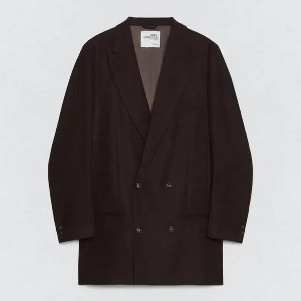[BUNJANG] ZARA x soshiotsuki Brown Flannel Coat Blazer EU 50 / (새상품)자라 x 소시오츠키 soshiotsuki 브라운 플란넬 코트 블레이저 50