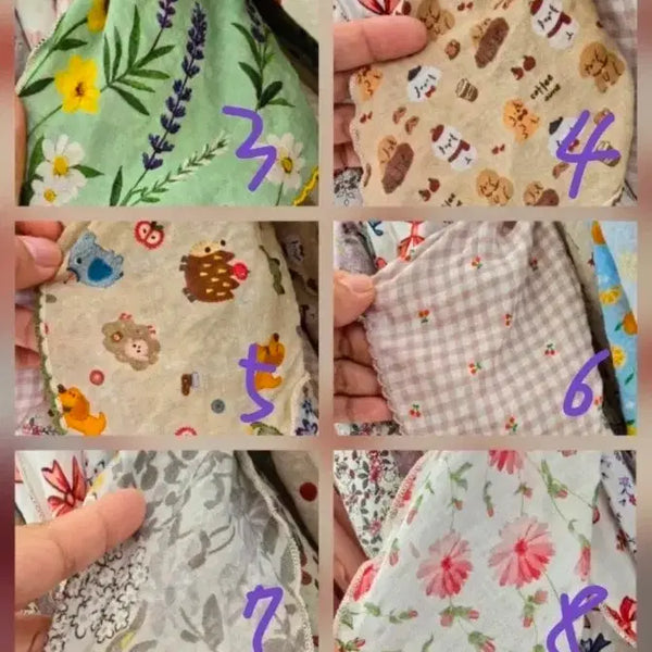 [BUNJANG] Cotton Triangle Scarves (3-Piece Set) / 새상품)삼각 면 스카프 3장