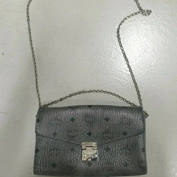 [BUNJANG] MCM Monogram Chain Bag Grey / 정품MCM 모노그램 체인백 그레이
