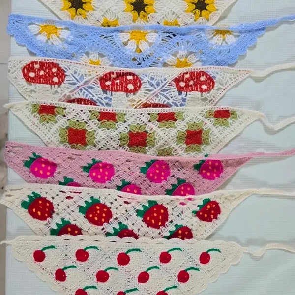 [BUNJANG] Knit Head Scarf 7 Styles / 새상품)삼각 뜨개두건 7종 택 1