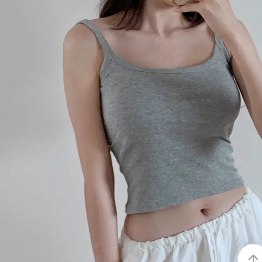[BUNJANG] Built-in Bra Camisole (Gray) / 캡내장 나시(그레이)