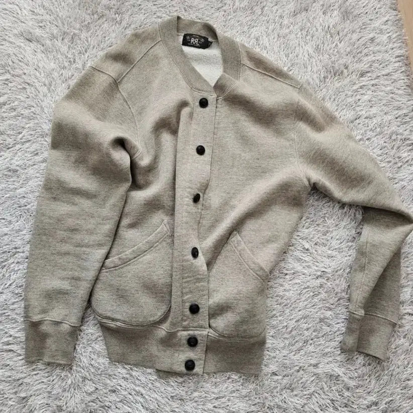[BUNJANG] RRL Baseball Sweatshirt Cardigan L / 더블알엘 베이스볼 스웻셔츠 가디건 L 라지