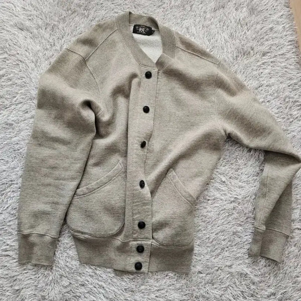 [BUNJANG] RRL Baseball Sweatshirt Cardigan L / 더블알엘 베이스볼 스웻셔츠 가디건 L 라지