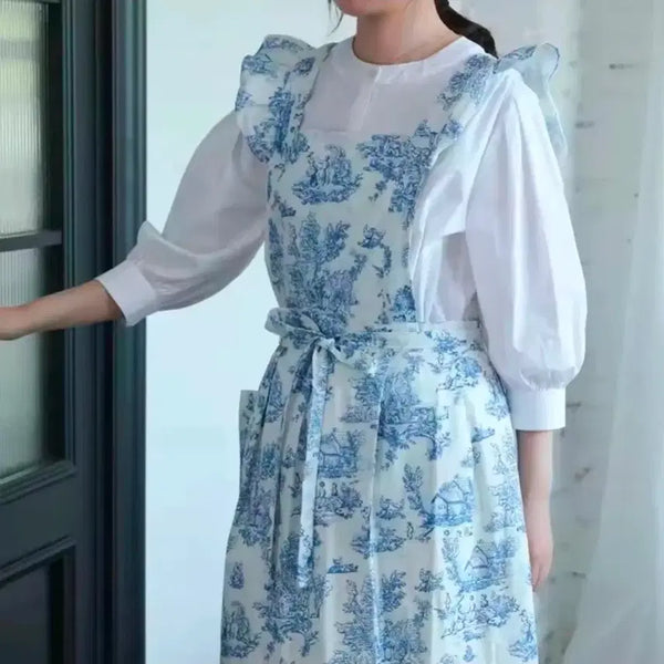 [BUNJANG] Beautiful Oil Painting Style Apron / 새상품) 예쁜 명화스타일 앞치마