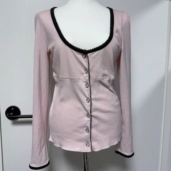 [BUNJANG] Vintage Lace Lolita Style Cardigan / 빈티지 러블리 레이스 핑크 블랙 가디건 갸루 오네갸루 히메갸루 로걀 공겜여주 쿠로미깔 핀터레스트