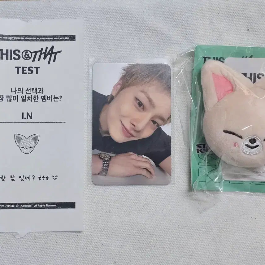 [BUNJANG] Stray Kids SKZOO FOXINY Plush Magnetic Holder GripTok (Feat. I.N) / 스키즈 디스앤댓 팝업 폭시니 플러시 마그네틱 홀더 그립톡 영수증 아이엔 3만원