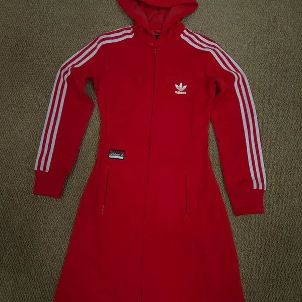 [BUNJANG] Adidas Trefoil Long Hooded Zip Dress / 아디다스 트레포일 롱 후드 원피스 집업